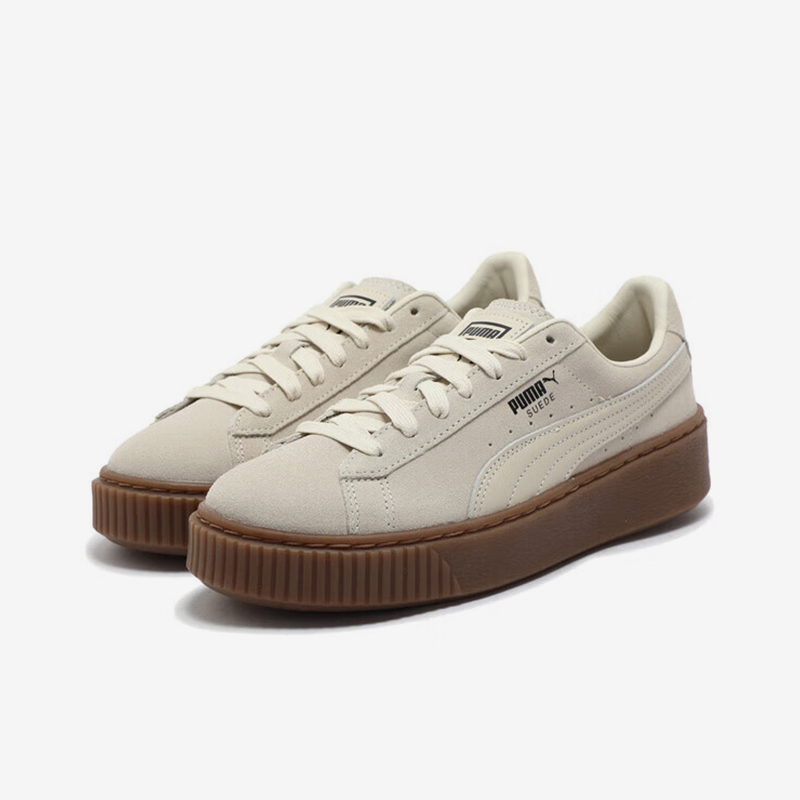 Women Shoes Puma - Puma genuine SuedePlatformCORE women's white low