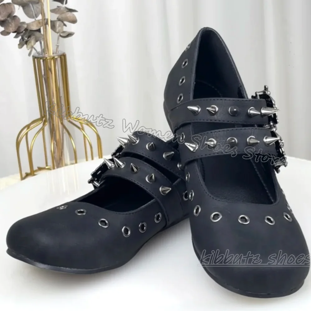 Ballet Flat Women - Gothic Ballet Pumps Punk Rock Belt