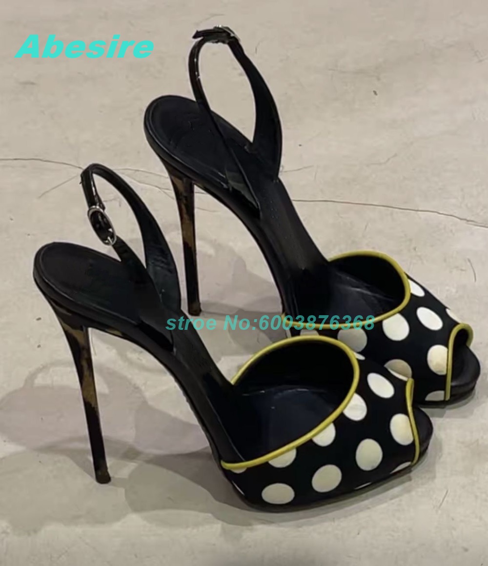 Polka Dot Patchwork Two-Tone S - Women'S Shoes Y2K ulasan dan harga