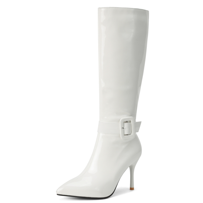 Black White Knee High Boots Fo - Women Shoes Size 7 ulasan dan harga