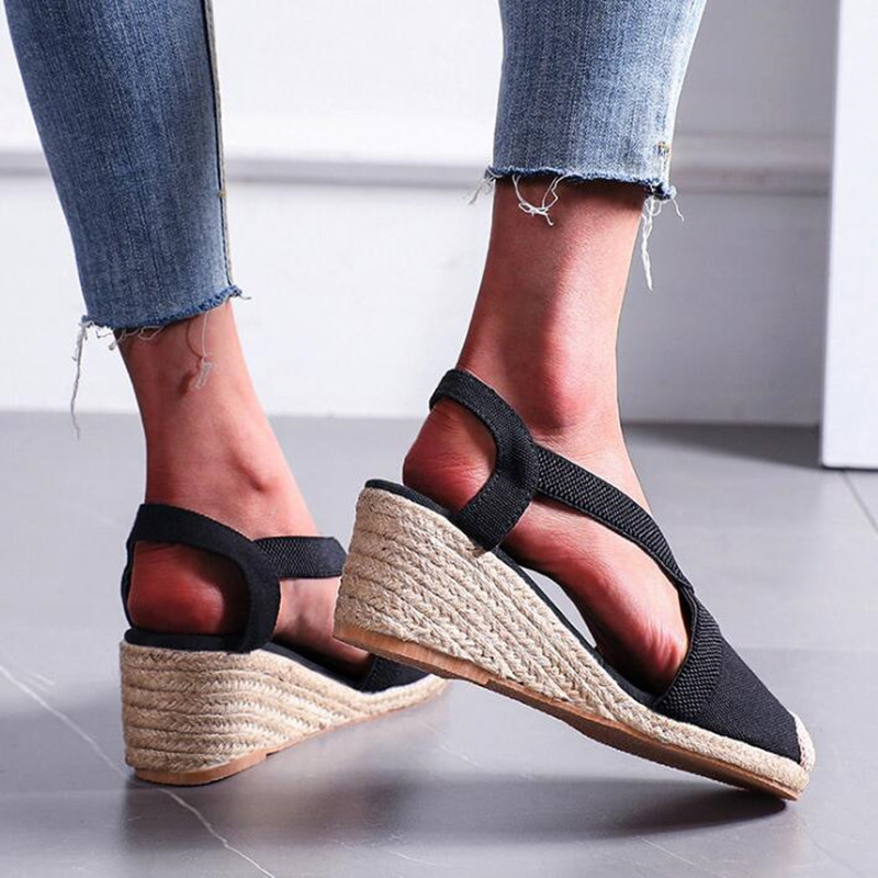 Women's Braided Toe Slingback  - Espadrille Wedge Shoes ulasan dan harga