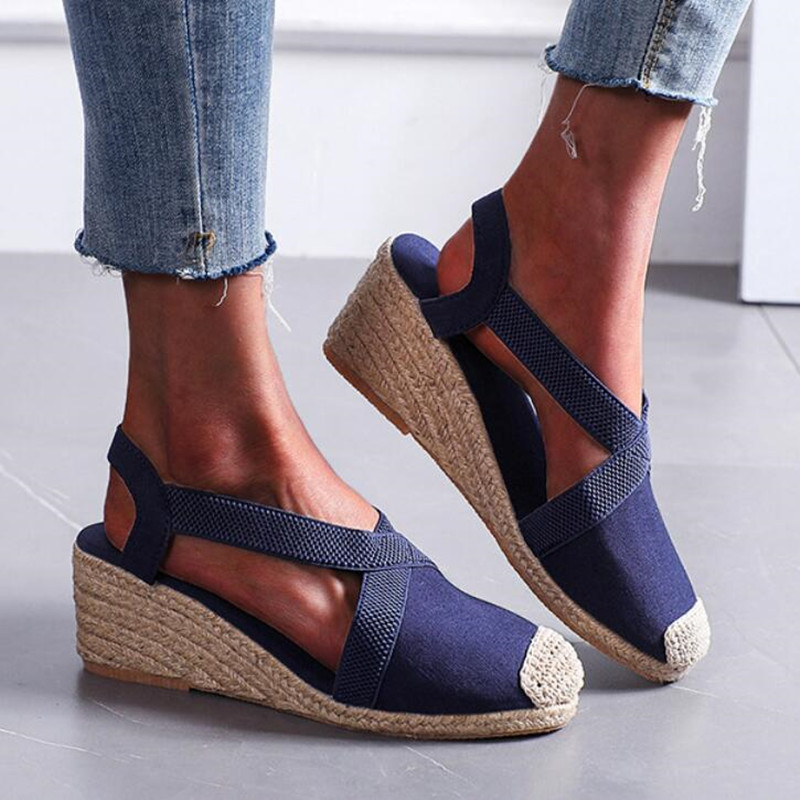 Women's Braided Toe Slingback  - Espadrille Wedge Shoes ulasan dan harga