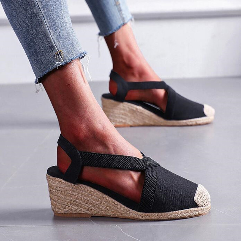 Women's Braided Toe Slingback  - Espadrille Wedge Shoes ulasan dan harga