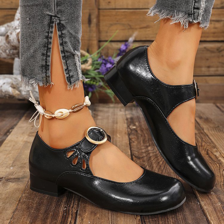 Women's Fashion New Buckle Des - Women'S Shoes Round Toe ulasan dan harga