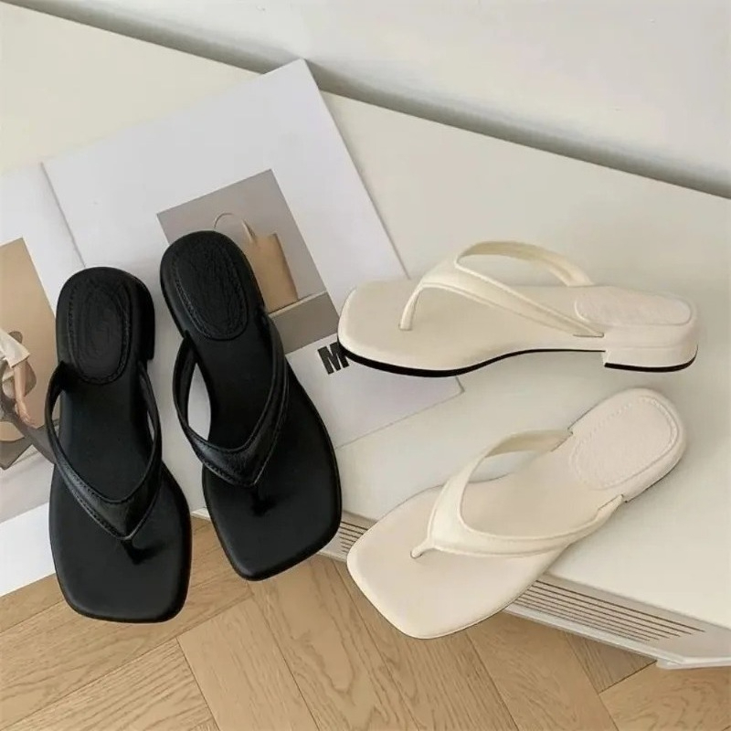 Women Solid Square Toe Flip Fl - Jelly Sandal Women ulasan dan harga