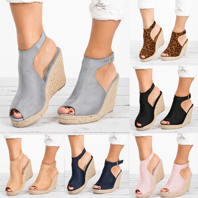 Heeled Sandals for Women Summe - Espadrille Wedge Shoes ulasan dan harga