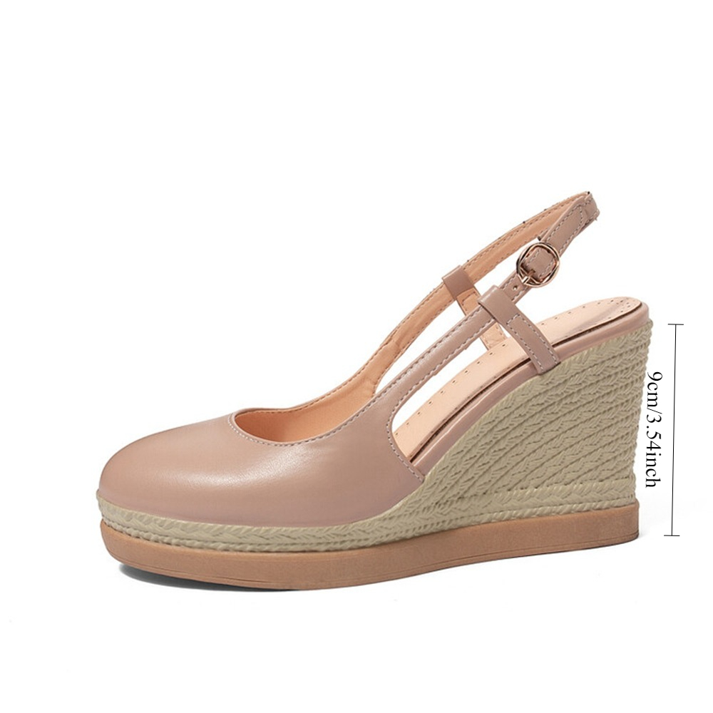 Women's T‑Strap Wedge Sandals  - Espadrille Wedge Shoes ulasan dan harga
