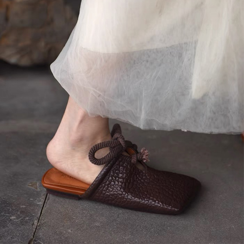 Square Toe Slippers Women Flat - Women Shoes Size 7 ulasan dan harga