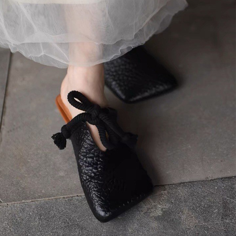 Square Toe Slippers Women Flat - Women Shoes Size 7 ulasan dan harga
