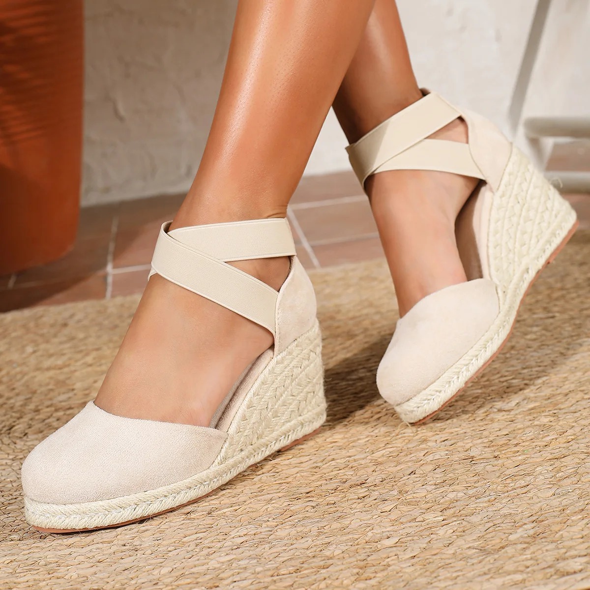 Cover Toe Women's Espadrille W - Espadrille Wedge Shoes ulasan dan harga