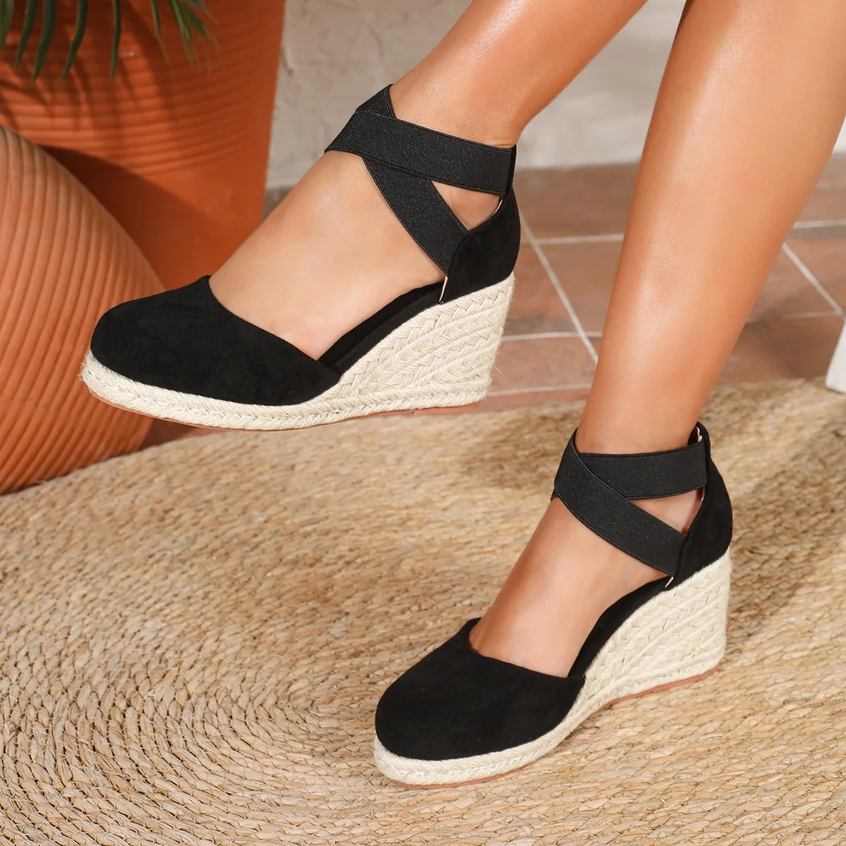 Cover Toe Women's Espadrille W - Espadrille Wedge Shoes ulasan dan harga