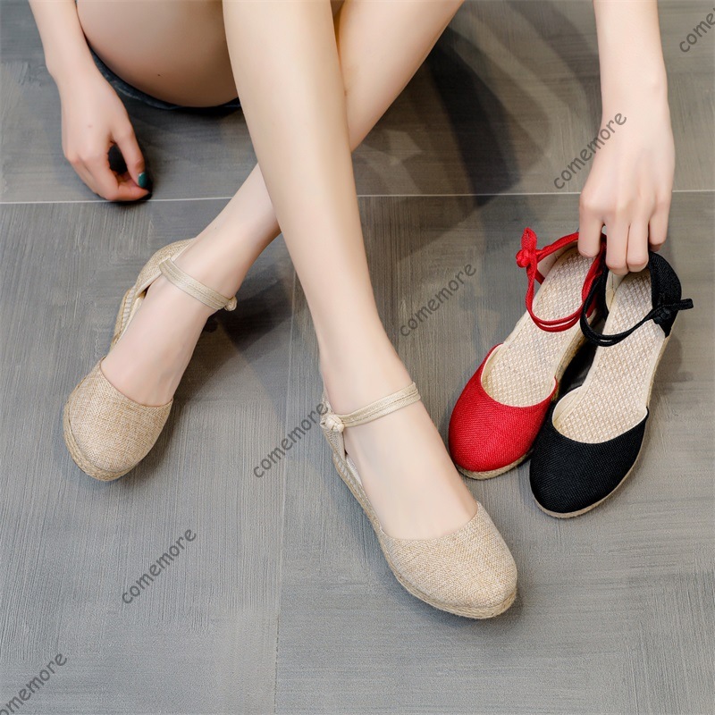 Comemore Sandals High Heel Sum - Espadrille Wedge Shoes ulasan dan harga
