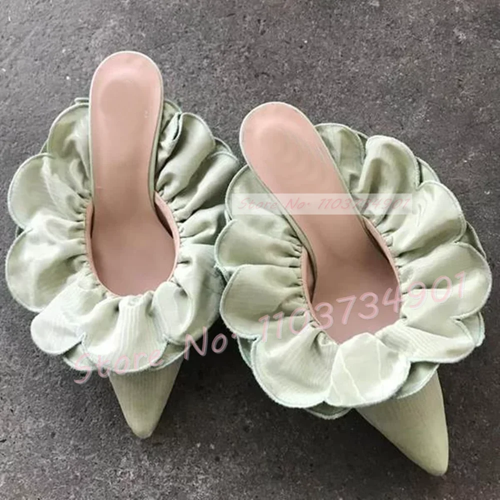 White Flower Satin Pointed Toe - Women Shoes Zara ulasan dan harga
