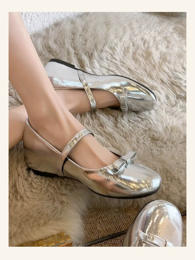 French-style bow square-toe fl - Ballet Flat Women ulasan dan harga