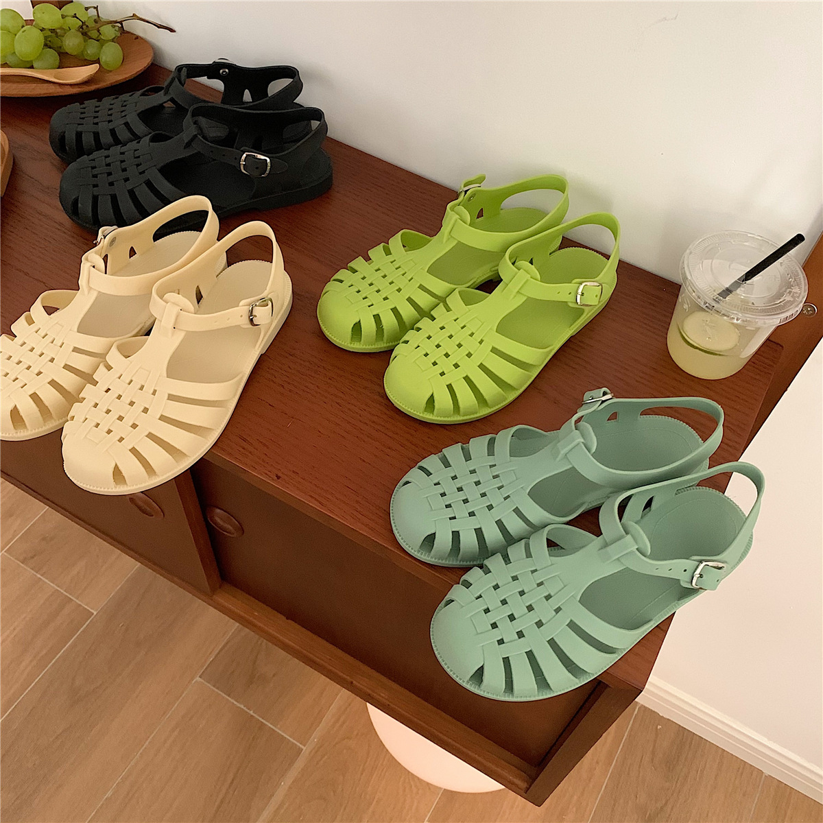 XIXITIAO Vintage Hollow Woven  - Jelly Sandal Women ulasan dan harga
