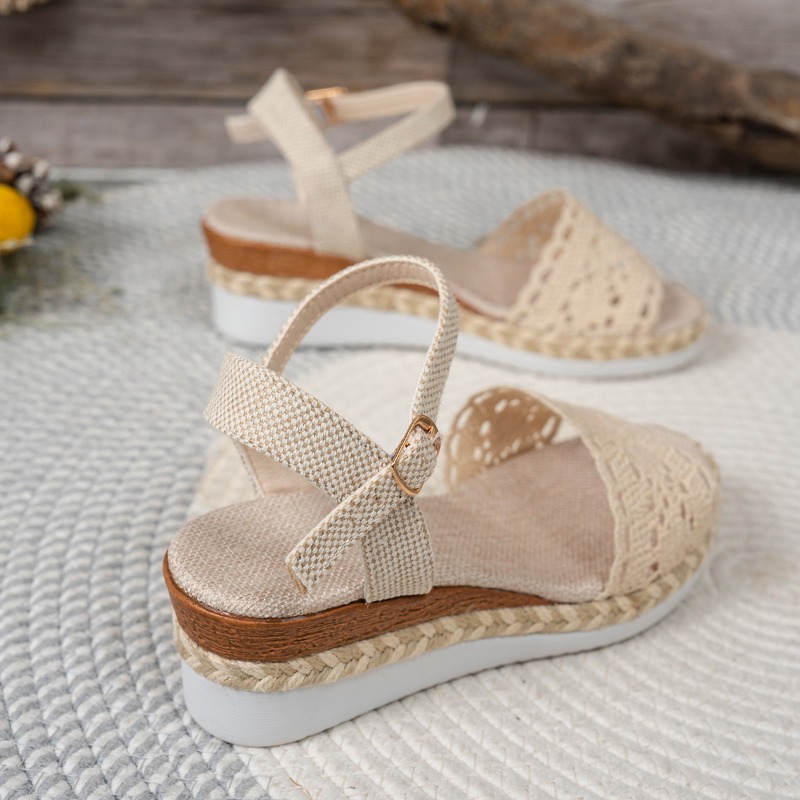 Women Lace Wedge Sandals Espad - Espadrille Wedge Shoes ulasan dan harga