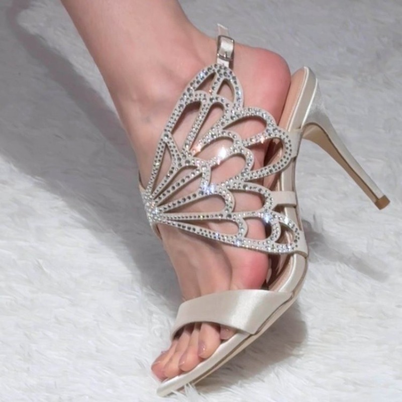 2026 New Arrival: Openwork But - Strappy Heeled Sandals ulasan dan harga