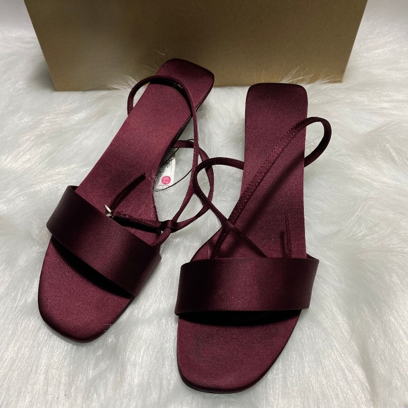 Luxury Satin Ankle Strap Low H - Women Shoes Brands ulasan dan harga