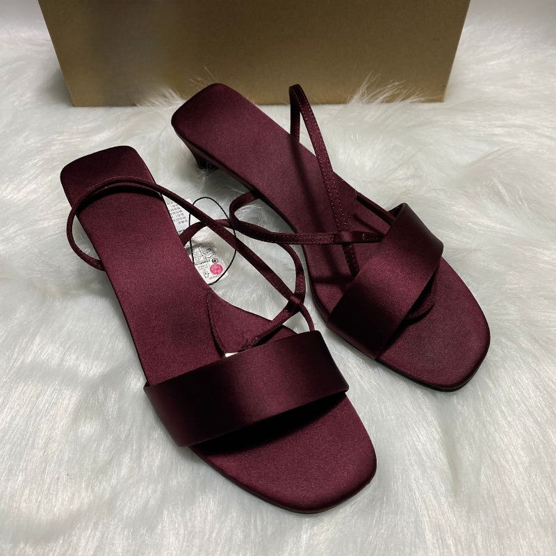 Luxury Satin Ankle Strap Low H - Women Shoes Brands ulasan dan harga