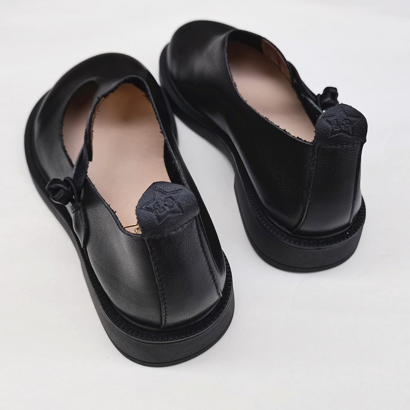 Careaymade-Genuine Leather Big - Women'S Shoes Round Toe ulasan dan harga