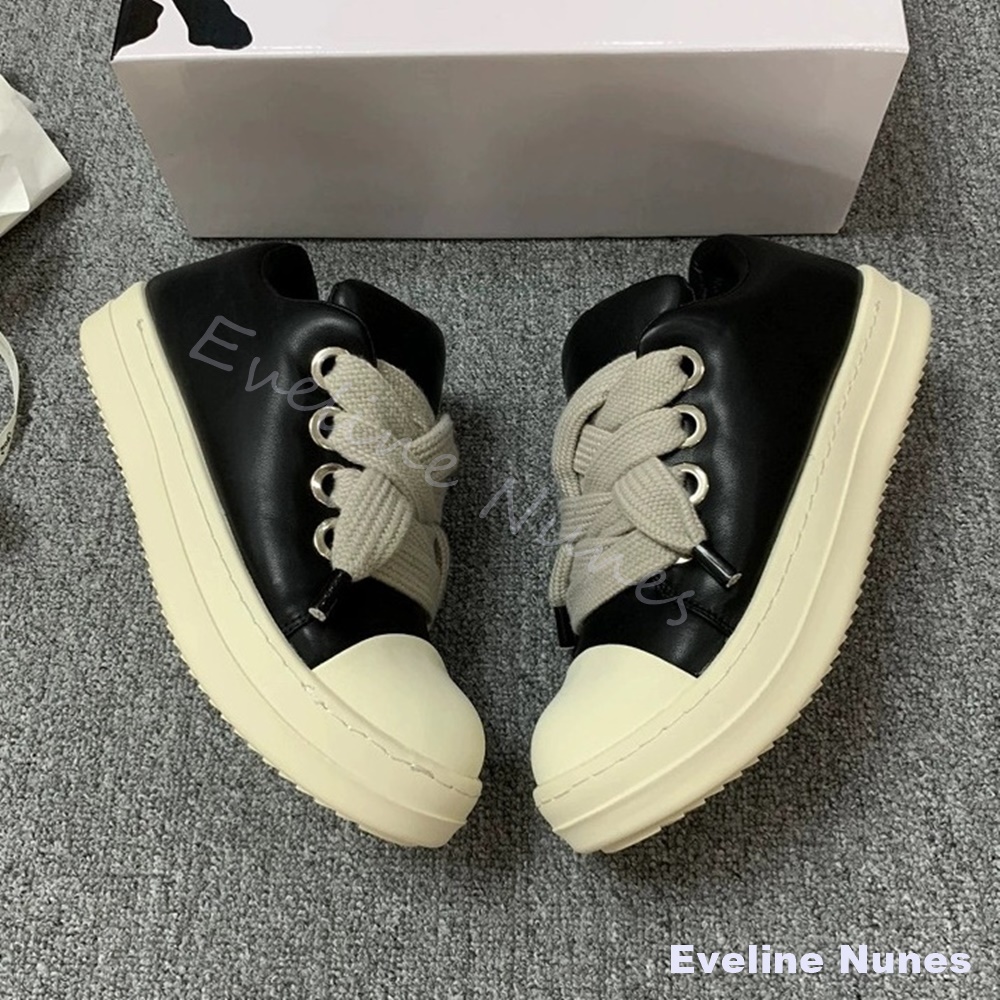 Unisex Black Leather Platform  - Women'S Shoes Y2K ulasan dan harga