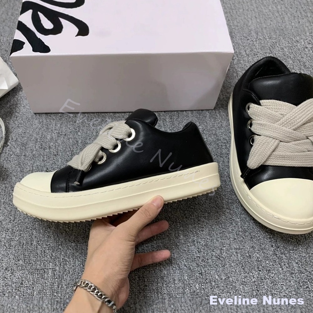 Unisex Black Leather Platform  - Women'S Shoes Y2K ulasan dan harga