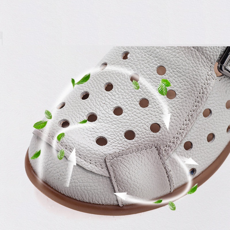 New Cow Leather Low Heel Sanda - Women'S Shoes Popular ulasan dan harga