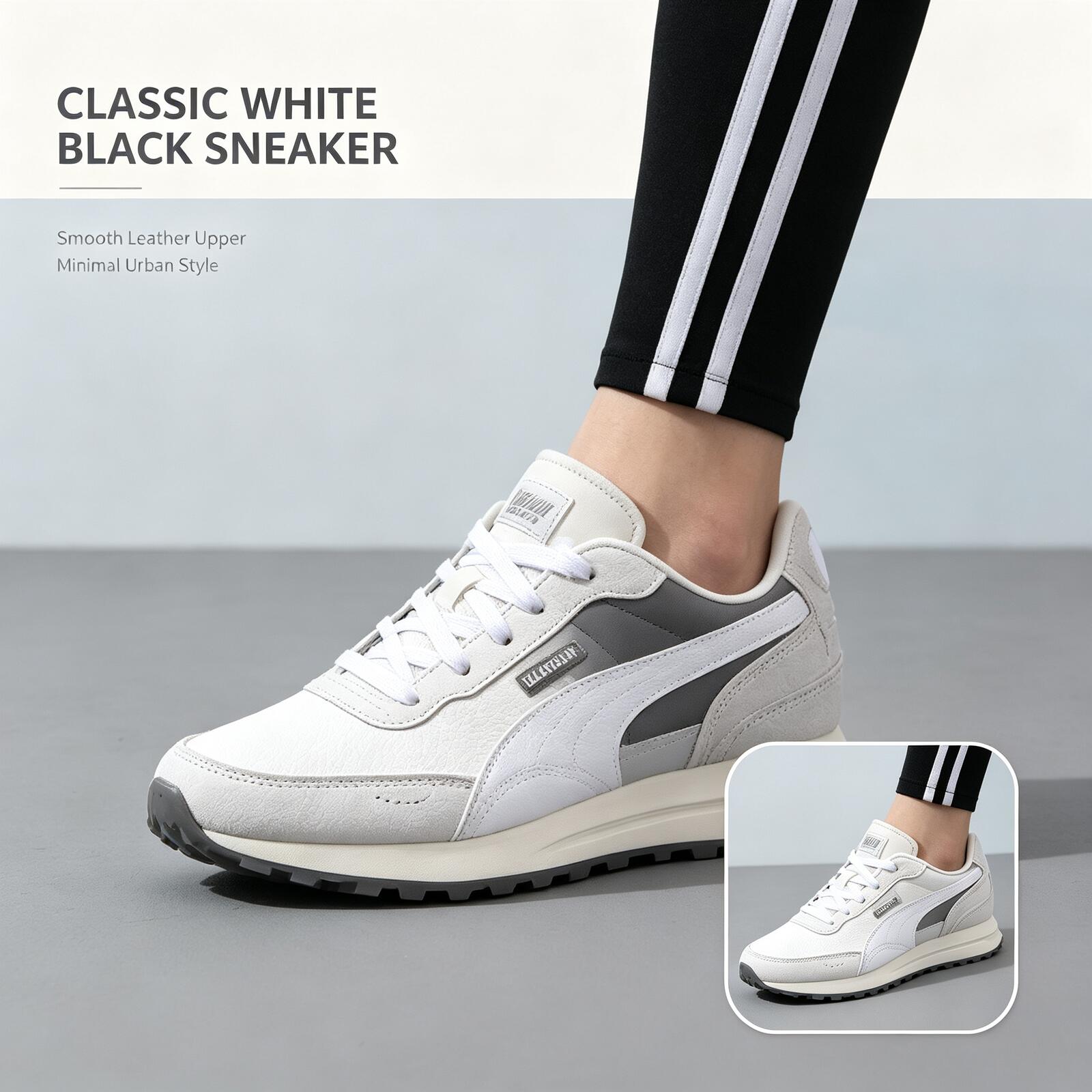 PUMA Men White Black Low Top S - Women Shoes Puma ulasan dan harga