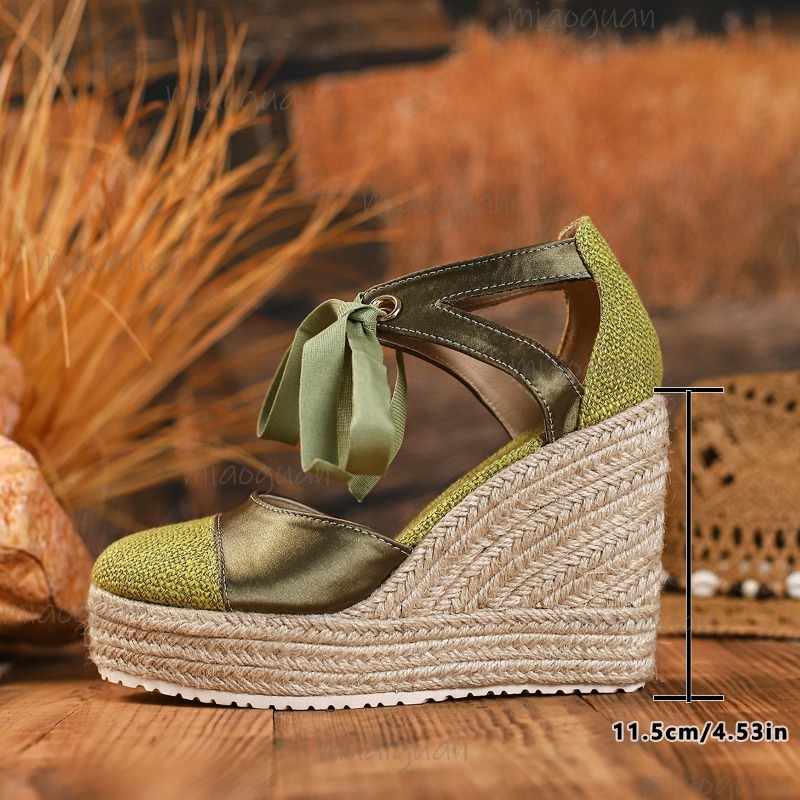Round Toe Cover Heel Women's L - Espadrille Wedge Shoes ulasan dan harga