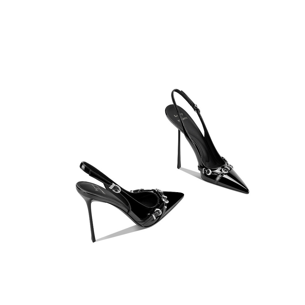 Fashionable Black Pointed Toe  - Strappy Heeled Sandals ulasan dan harga