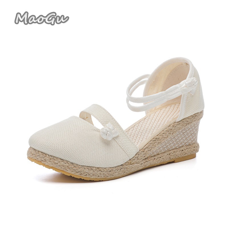 Women's Linen Espadrille Wedge - Espadrille Wedge Shoes ulasan dan harga