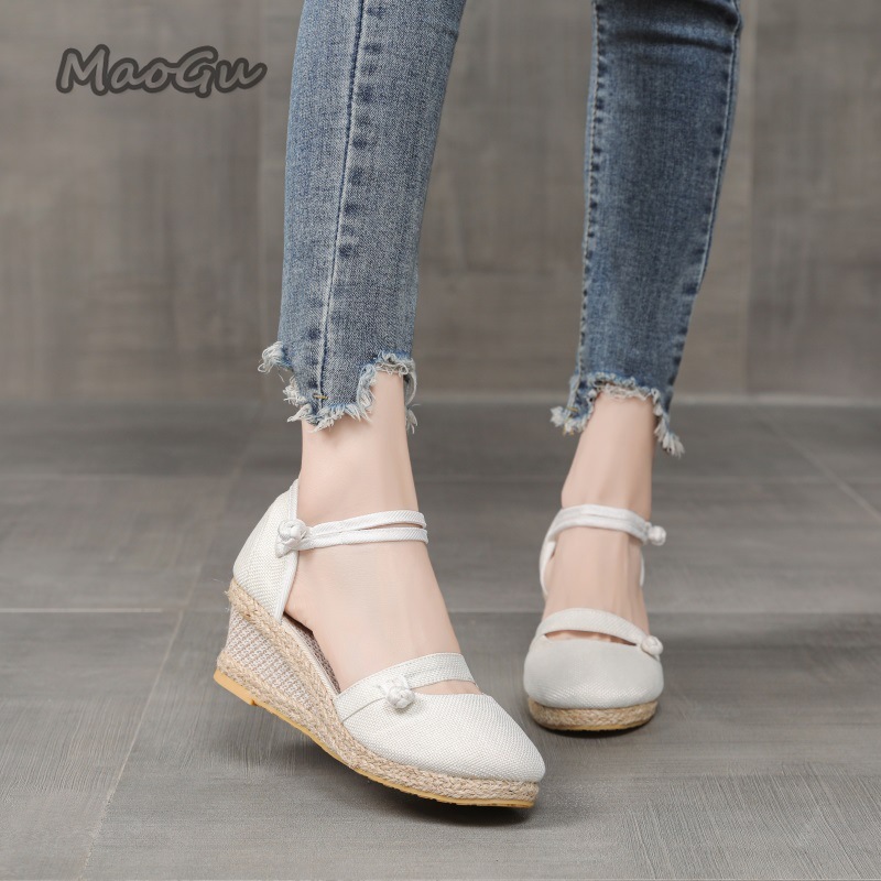 Women's Linen Espadrille Wedge - Espadrille Wedge Shoes ulasan dan harga