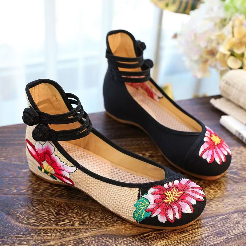 Woman Wedges Embroidered Cloth - Ballet Flat Women ulasan dan harga