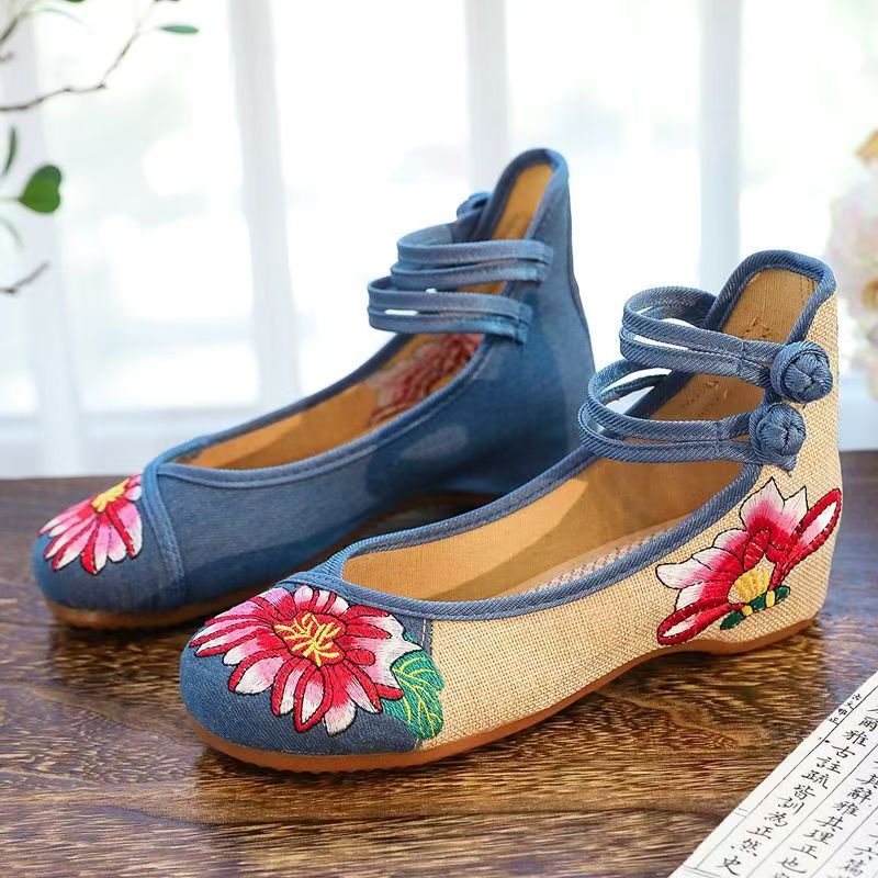 Woman Wedges Embroidered Cloth - Ballet Flat Women ulasan dan harga