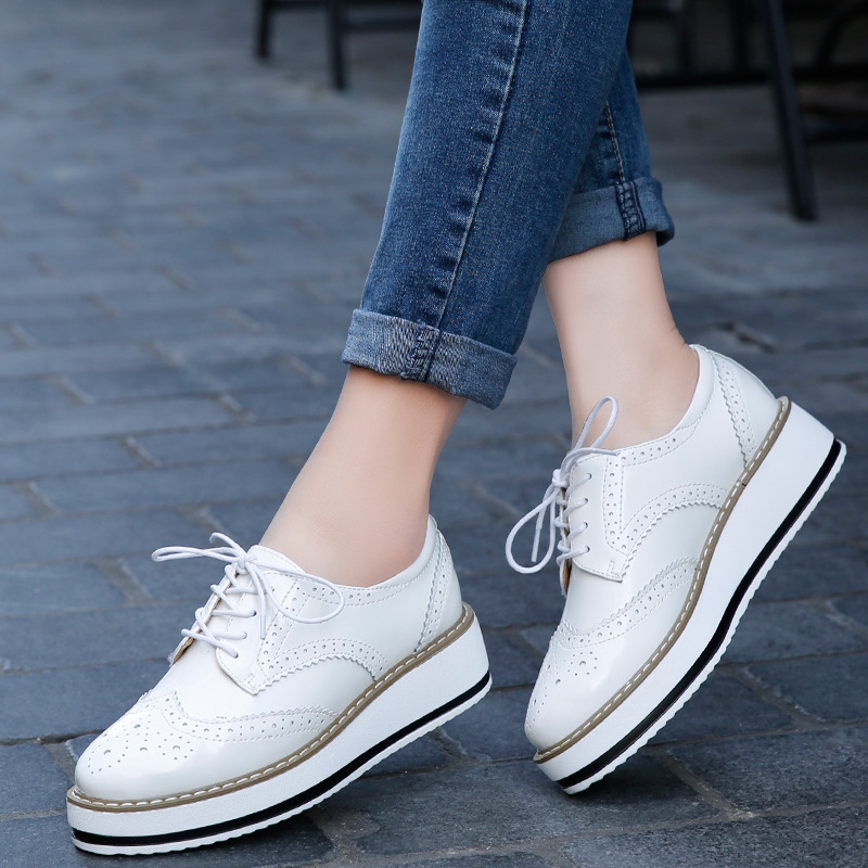 Women Loafers Shoes Leather Th - Espadrille Wedge Shoes ulasan dan harga