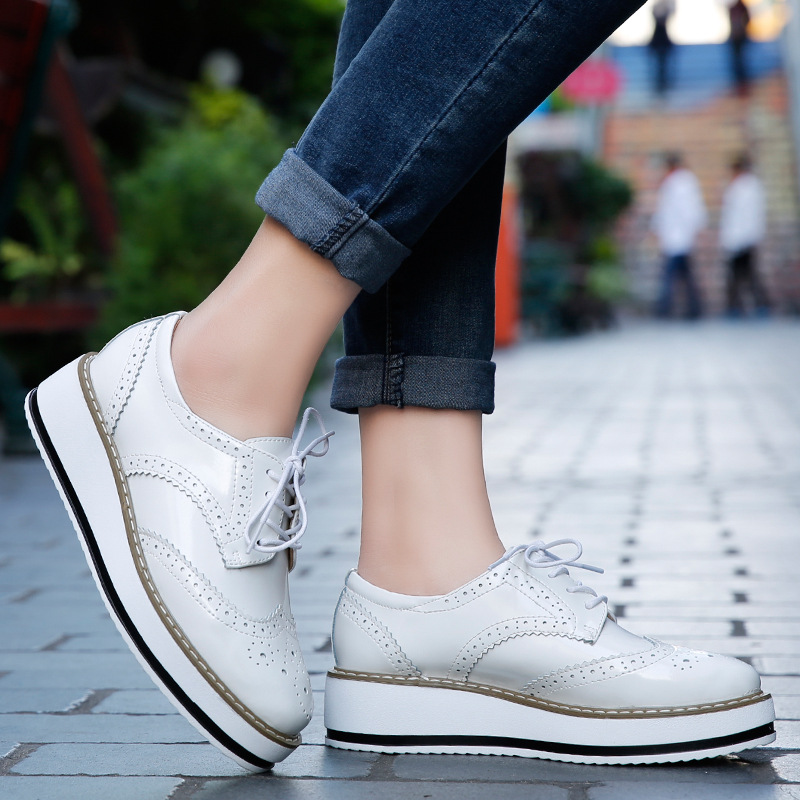 Women Loafers Shoes Leather Th - Espadrille Wedge Shoes ulasan dan harga