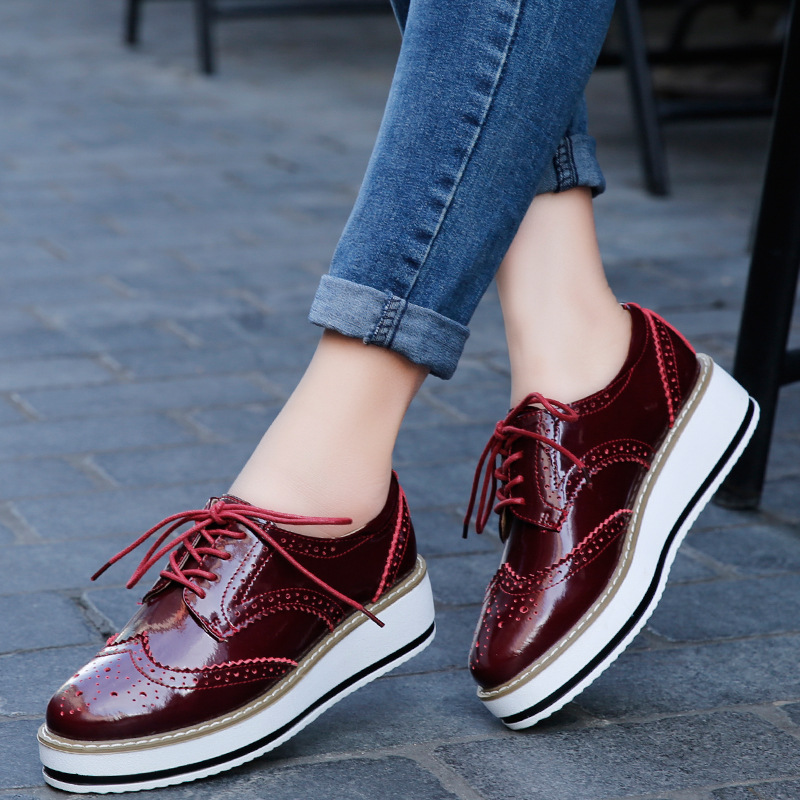 Women Loafers Shoes Leather Th - Espadrille Wedge Shoes ulasan dan harga